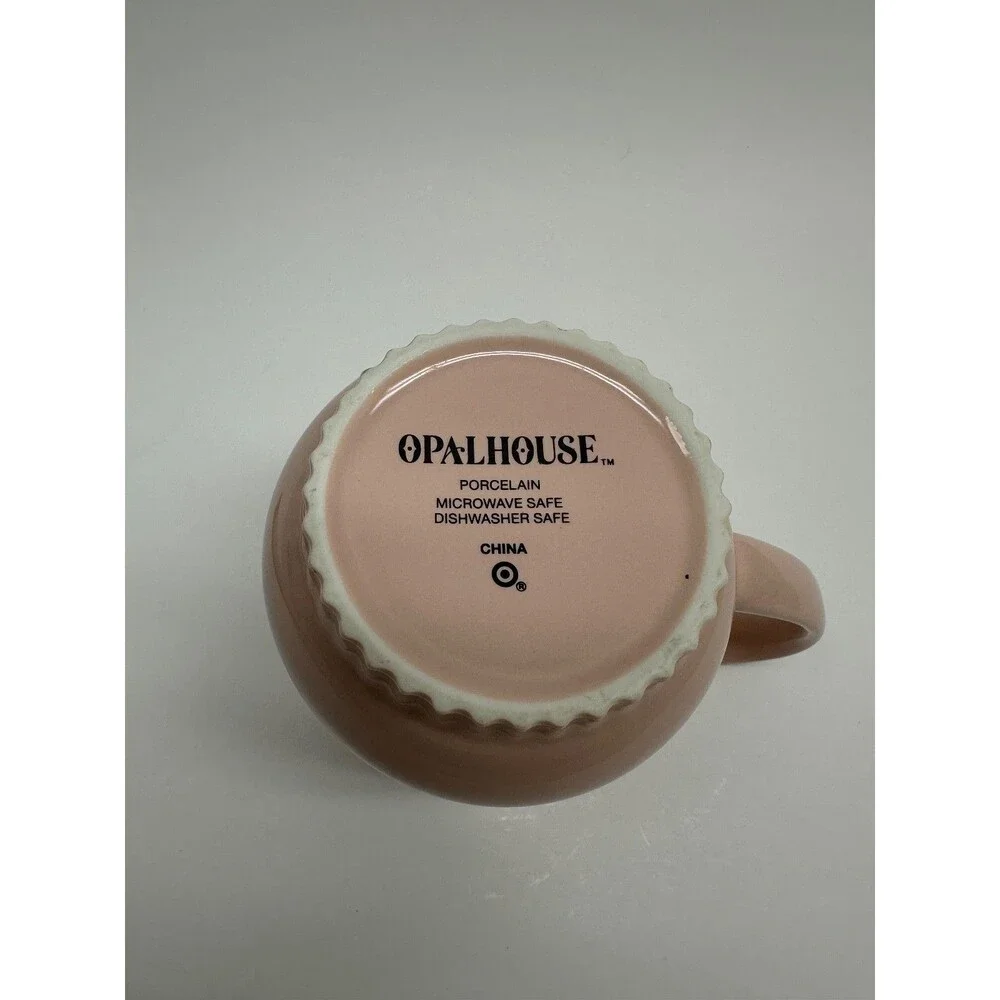 Opalhouse Target In Love Pink Porcelain Coffee Mug Scalloped Foot Script